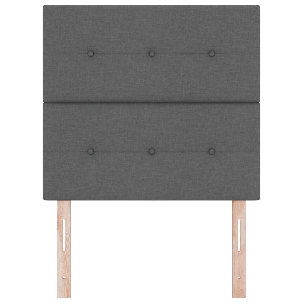 LED Headboard with LED Strip Lights Dark Grey 100 cm Fabric